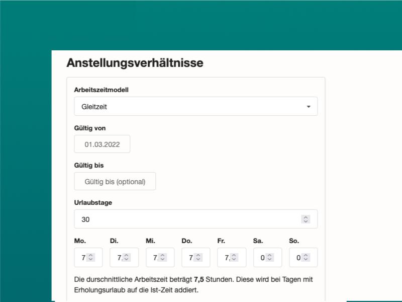 Anstellungsverhältnisse einstellen